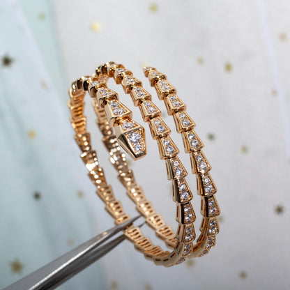 [ELAN LUXE]SERPENTI BRACELET PINK GOLD DIAMOND DOUBLE ROW