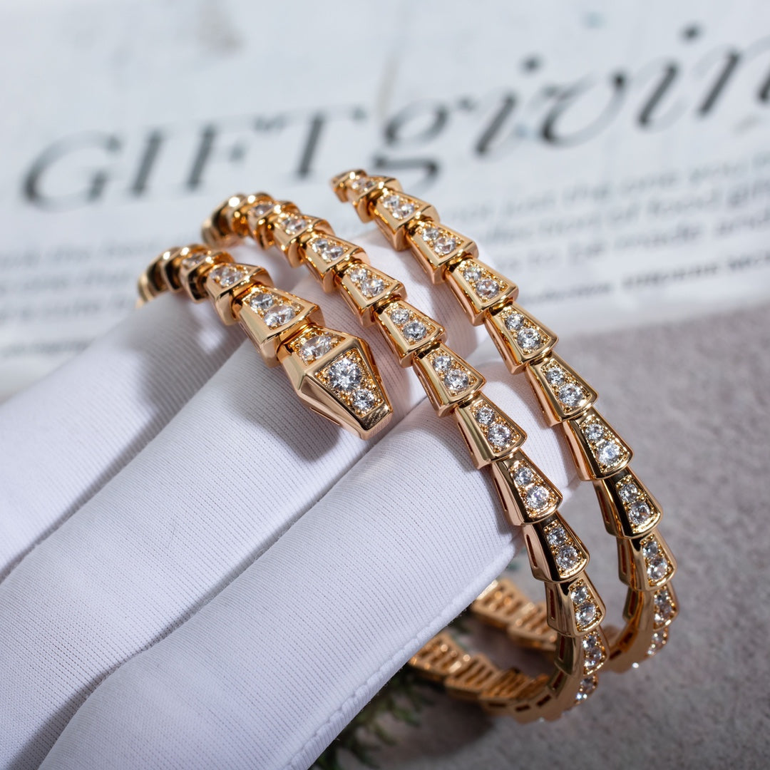 [ELAN LUXE]SERPENTI BRACELET PINK GOLD DIAMOND DOUBLE ROW