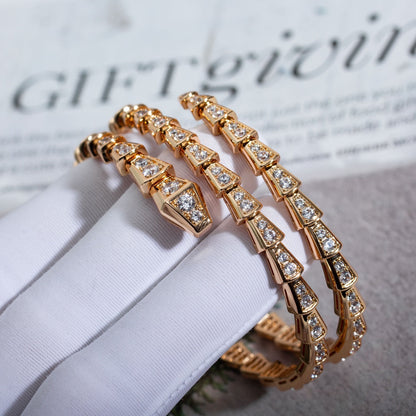[ELAN LUXE]SERPENTI BRACELET PINK GOLD DIAMOND DOUBLE ROW
