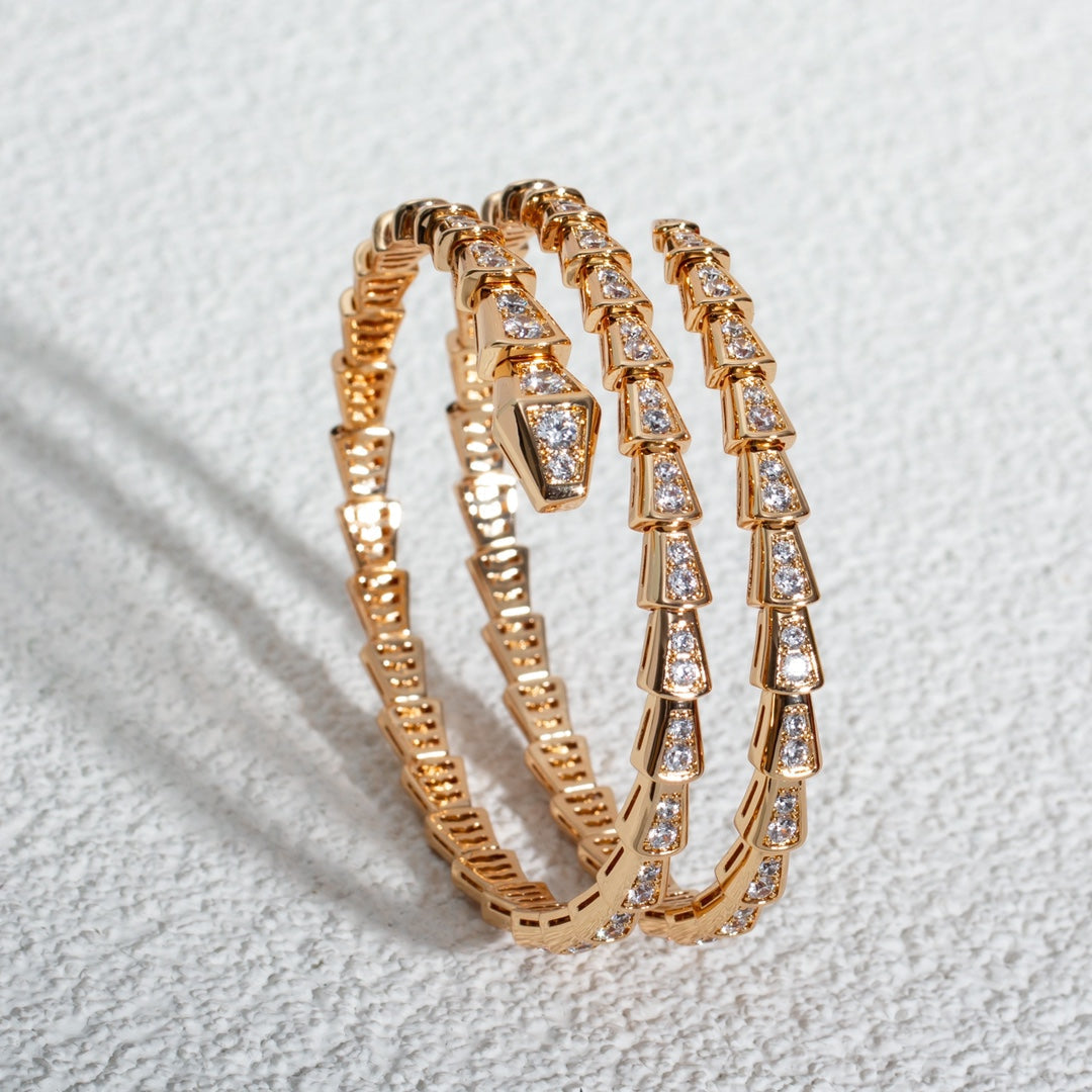 [ELAN LUXE]SERPENTI BRACELET PINK GOLD DIAMOND DOUBLE ROW