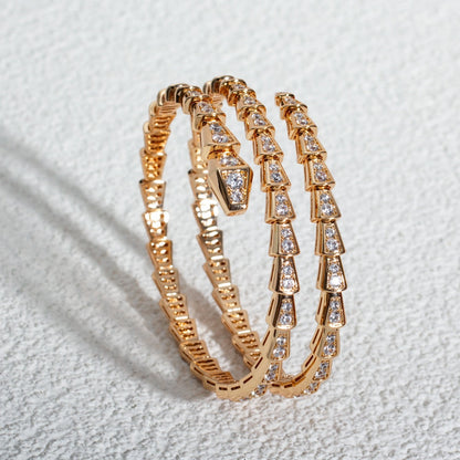 [ELAN LUXE]SERPENTI BRACELET PINK GOLD DIAMOND DOUBLE ROW