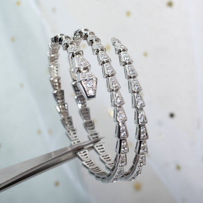 [ELAN LUXE]SERPENTI BRACELET SILVER DIAMOND DOUBLE ROW