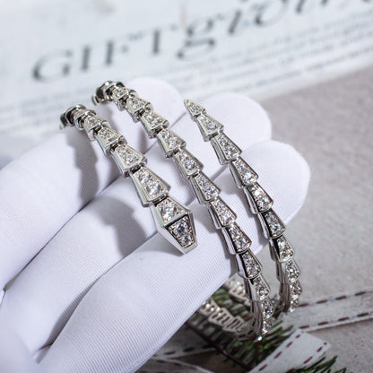 [ELAN LUXE]SERPENTI BRACELET SILVER DIAMOND DOUBLE ROW