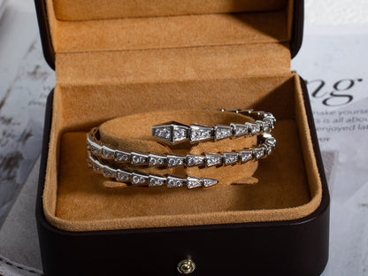 [ELAN LUXE]SERPENTI BRACELET SILVER DIAMOND DOUBLE ROW