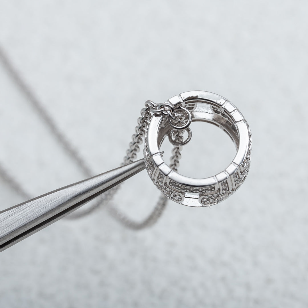 [ELAN LUXE]PARENTESI NECKLACE SILVER DIAMOND