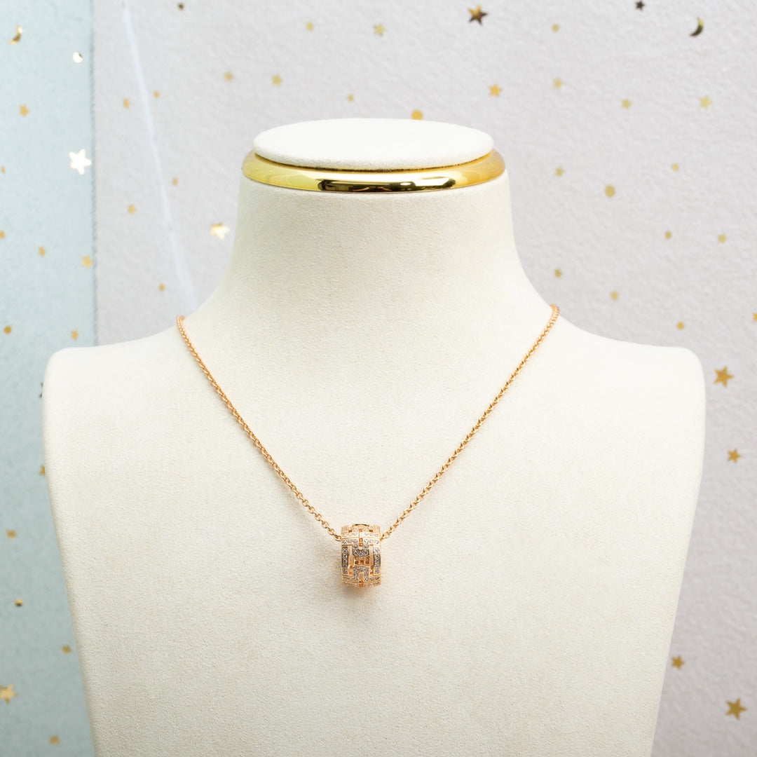 [ELAN LUXE]PARENTESI NECKLACE PINK GOLD DIAMOND