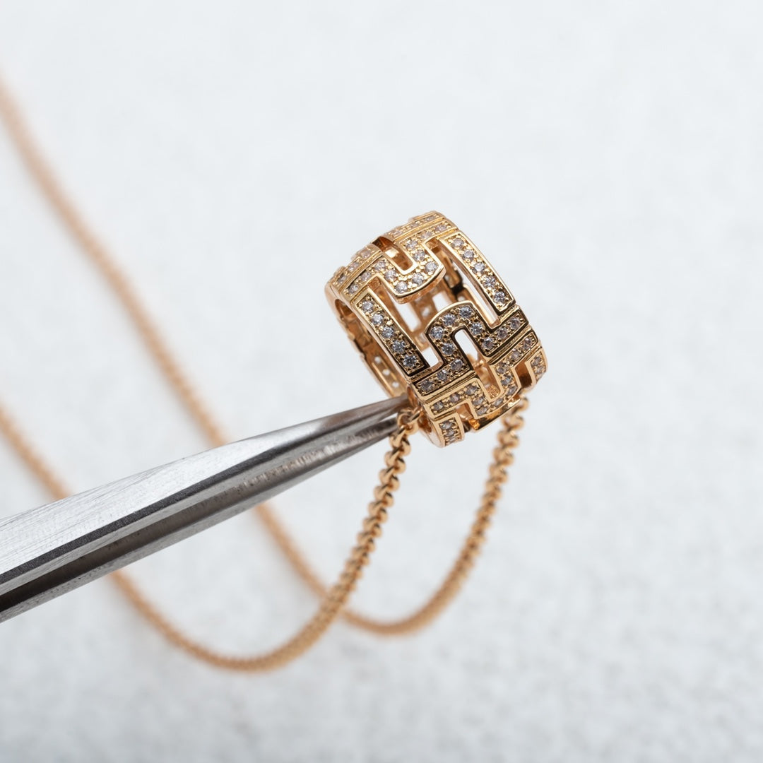 [ELAN LUXE]PARENTESI NECKLACE PINK GOLD DIAMOND