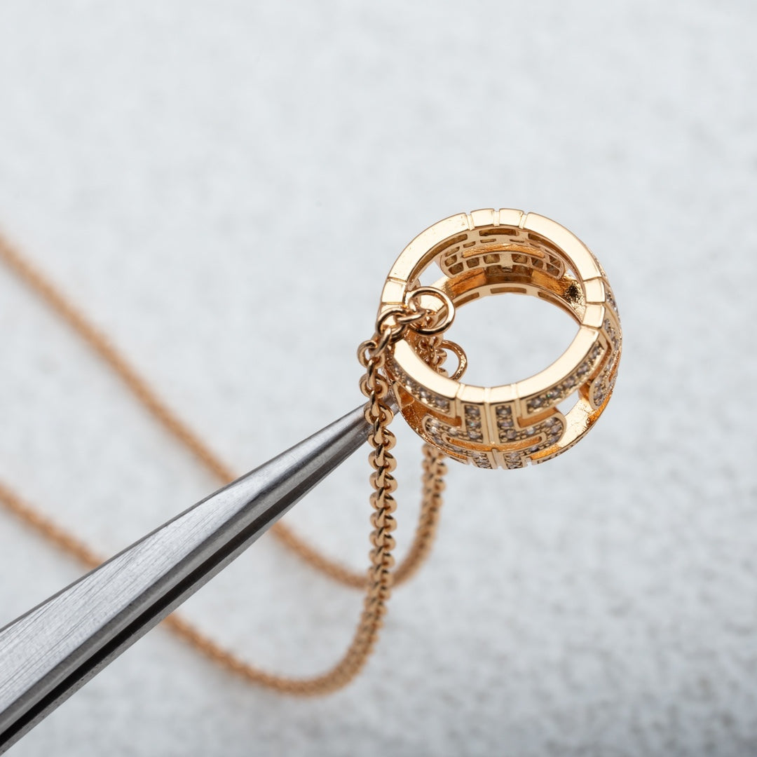 [ELAN LUXE]PARENTESI NECKLACE PINK GOLD DIAMOND