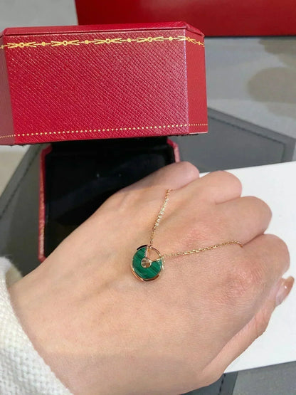 [ELAN LUXE]AMULETTE ROSE GOLD MALACHITE NECKLACE