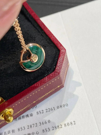 [ELAN LUXE]AMULETTE ROSE GOLD MALACHITE NECKLACE