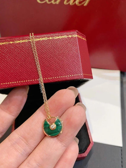 [ELAN LUXE]AMULETTE ROSE GOLD MALACHITE NECKLACE