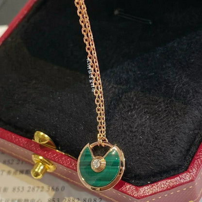 [ELAN LUXE]AMULETTE ROSE GOLD MALACHITE NECKLACE
