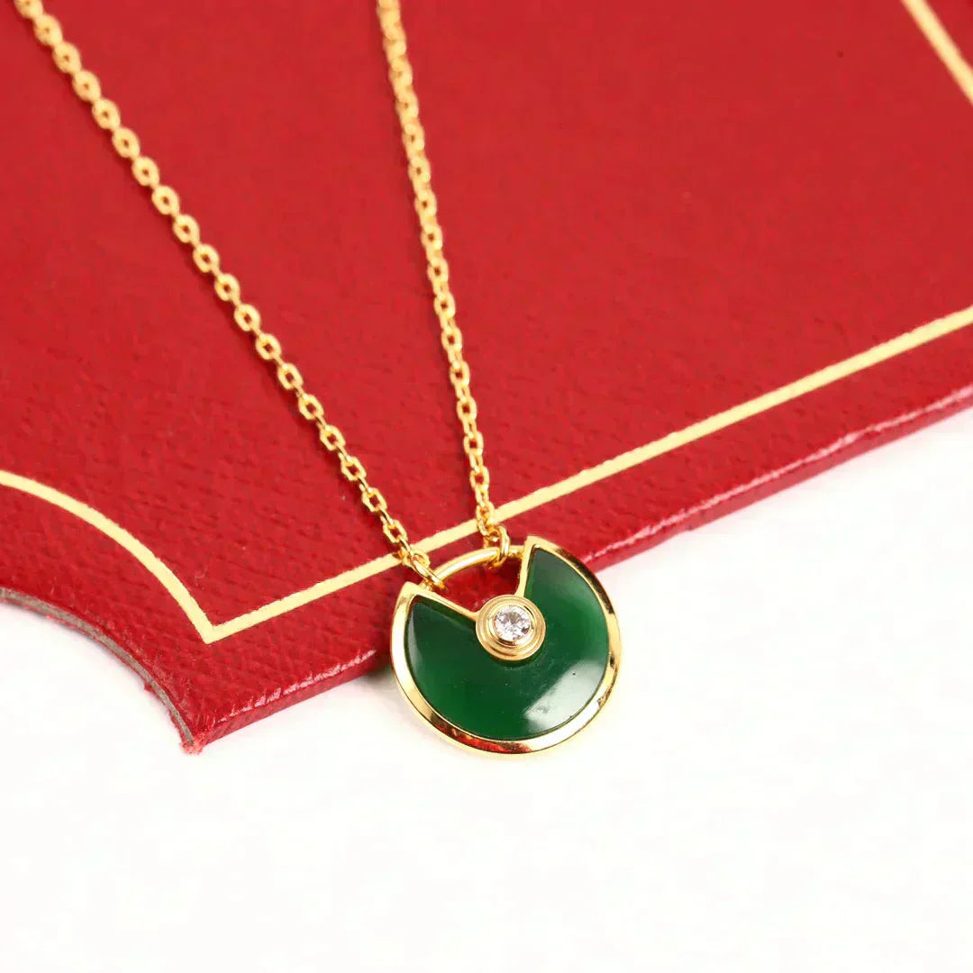 [ELAN LUXE]AMULETTE GOLD MALACHITE NECKLACE
