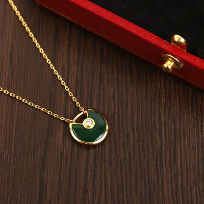 [ELAN LUXE]AMULETTE GOLD MALACHITE NECKLACE