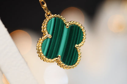 [ELAN LUXE]CLOVER EARRINGS GOLD MALACHITE DIAMOND 3 MOTIF