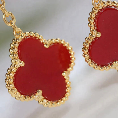 [ELAN LUXE]CLOVER  2 MOTIF  TIGER EYE CARNELIAN EARRINGS