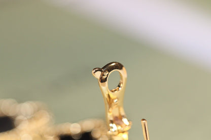 [ELAN LUXE]CLOVER EARRINGS GOLD ONYX MOP 3 MOTIF