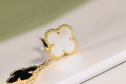 [ELAN LUXE]CLOVER EARRINGS GOLD ONYX MOP 3 MOTIF