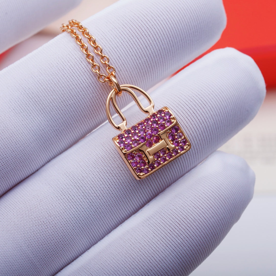 [ELAN LUXE]CONSTANCE PEDANT PURPLE DIAMOND NECKLACE