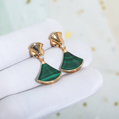 [ELAN LUXE]DREAM MALACHITE PINK GOLD EARRINGS