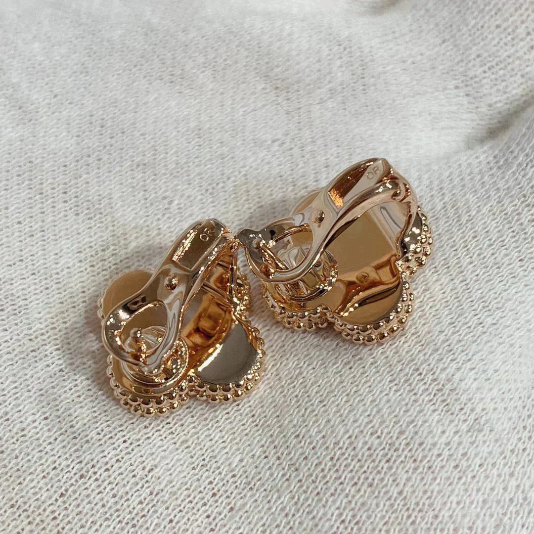 [ELAN LUXE]CLOVER MEDIUM 1 MOTIFS CARNELIAN  DIAMOND earrings