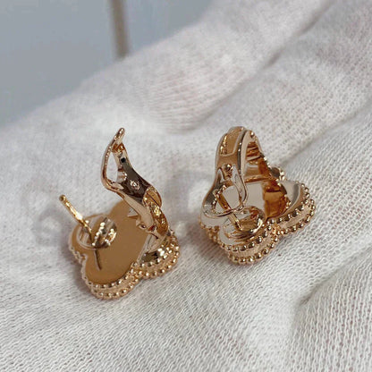 [ELAN LUXE]CLOVER MEDIUM 1 MOTIFS CARNELIAN  DIAMOND earrings