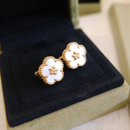 [ELAN LUXE]LUCKY PINK GOLD WHITE MOP EARRINGS
