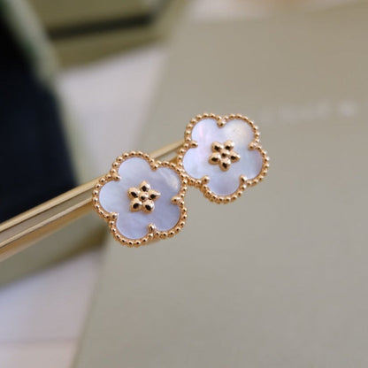 [ELAN LUXE]LUCKY PINK GOLD WHITE MOP EARRINGS