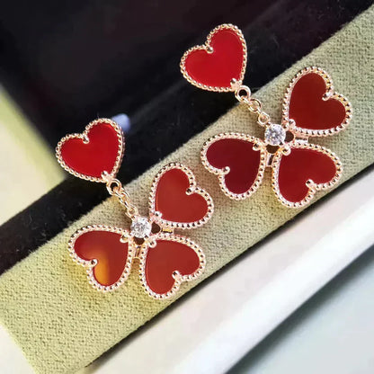 [ELAN LUXE]SWEET CLOVER CARNELIAN EARRINGS