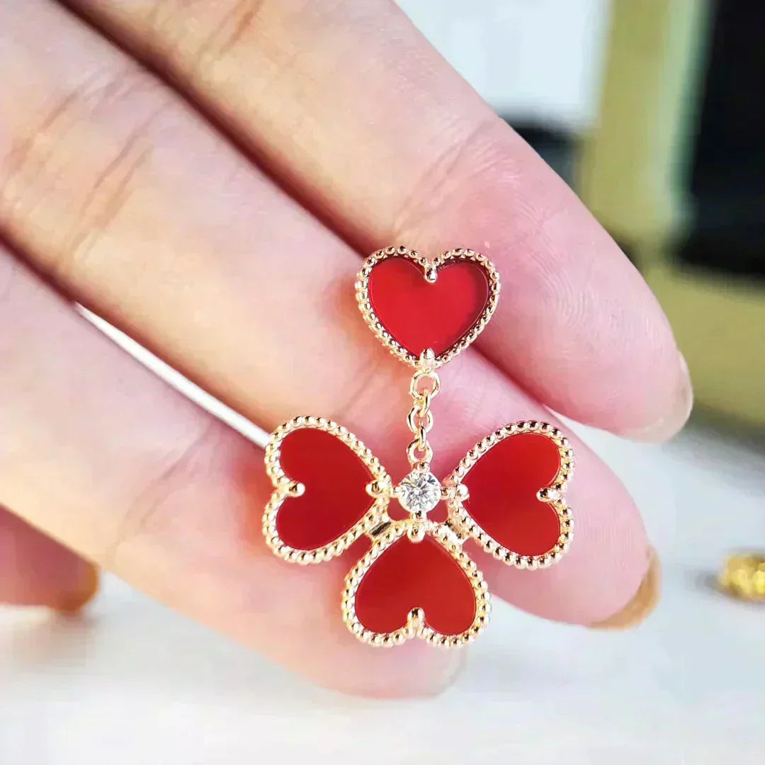 [ELAN LUXE]SWEET CLOVER CARNELIAN EARRINGS