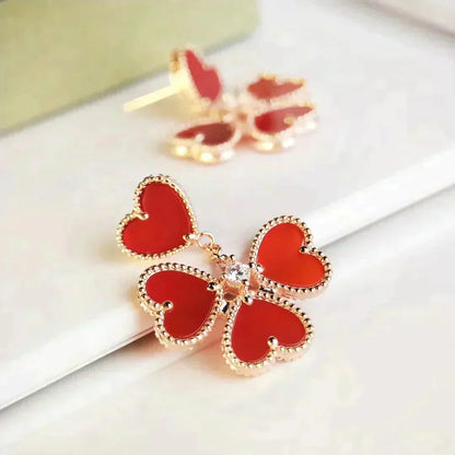 [ELAN LUXE]SWEET CLOVER CARNELIAN EARRINGS