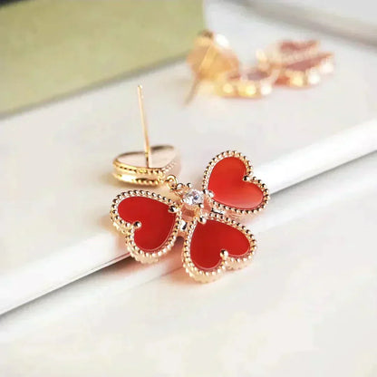 [ELAN LUXE]SWEET CLOVER CARNELIAN EARRINGS