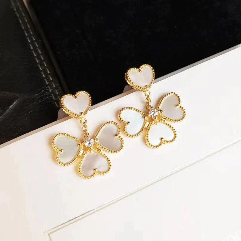 [ELAN LUXE]CLOVER SWEET WHITE MOP EARRINGS