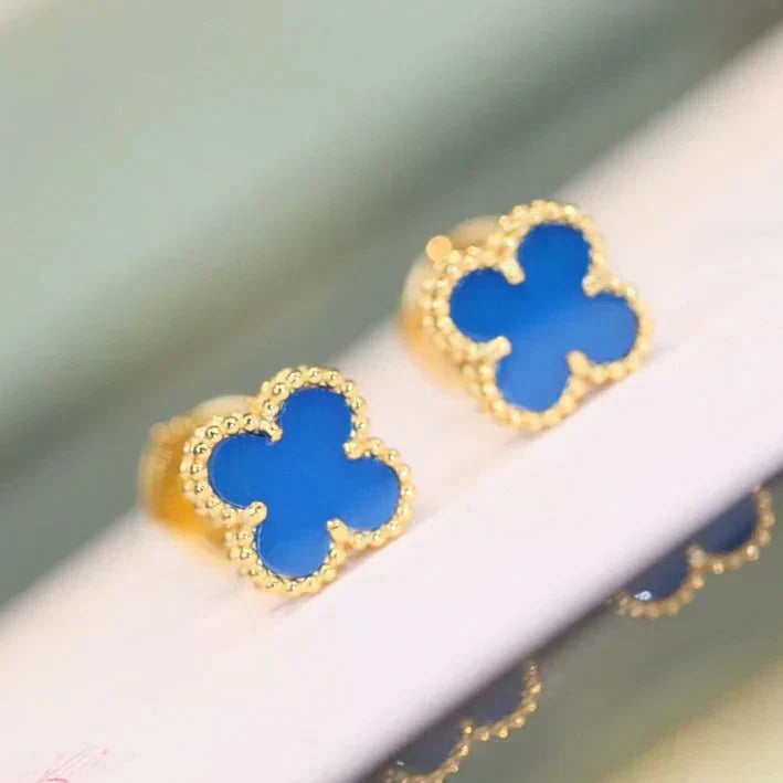 [ELAN LUXE]CLOVER MINI 9.5MM TURQUOISE EARRINGS