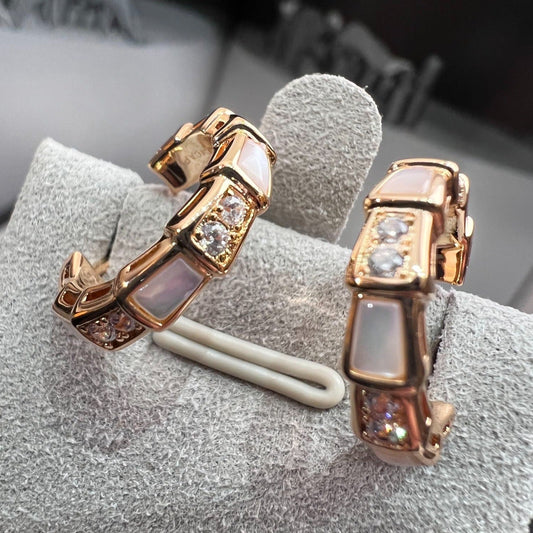 [ELAN LUXE]SERPENTI MOP PINK GOLD EARRINGS