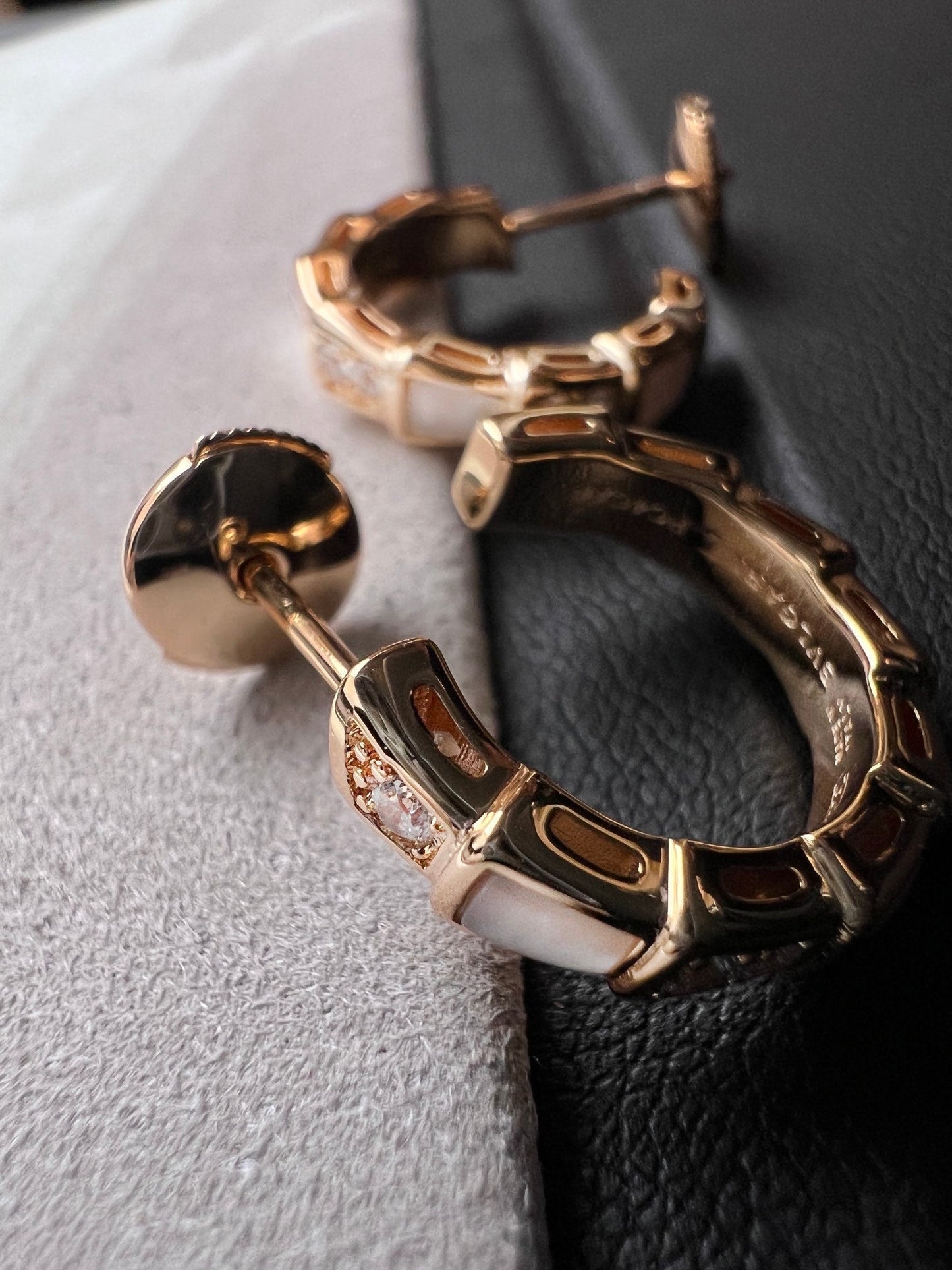 [ELAN LUXE]SERPENTI MOP PINK GOLD EARRINGS