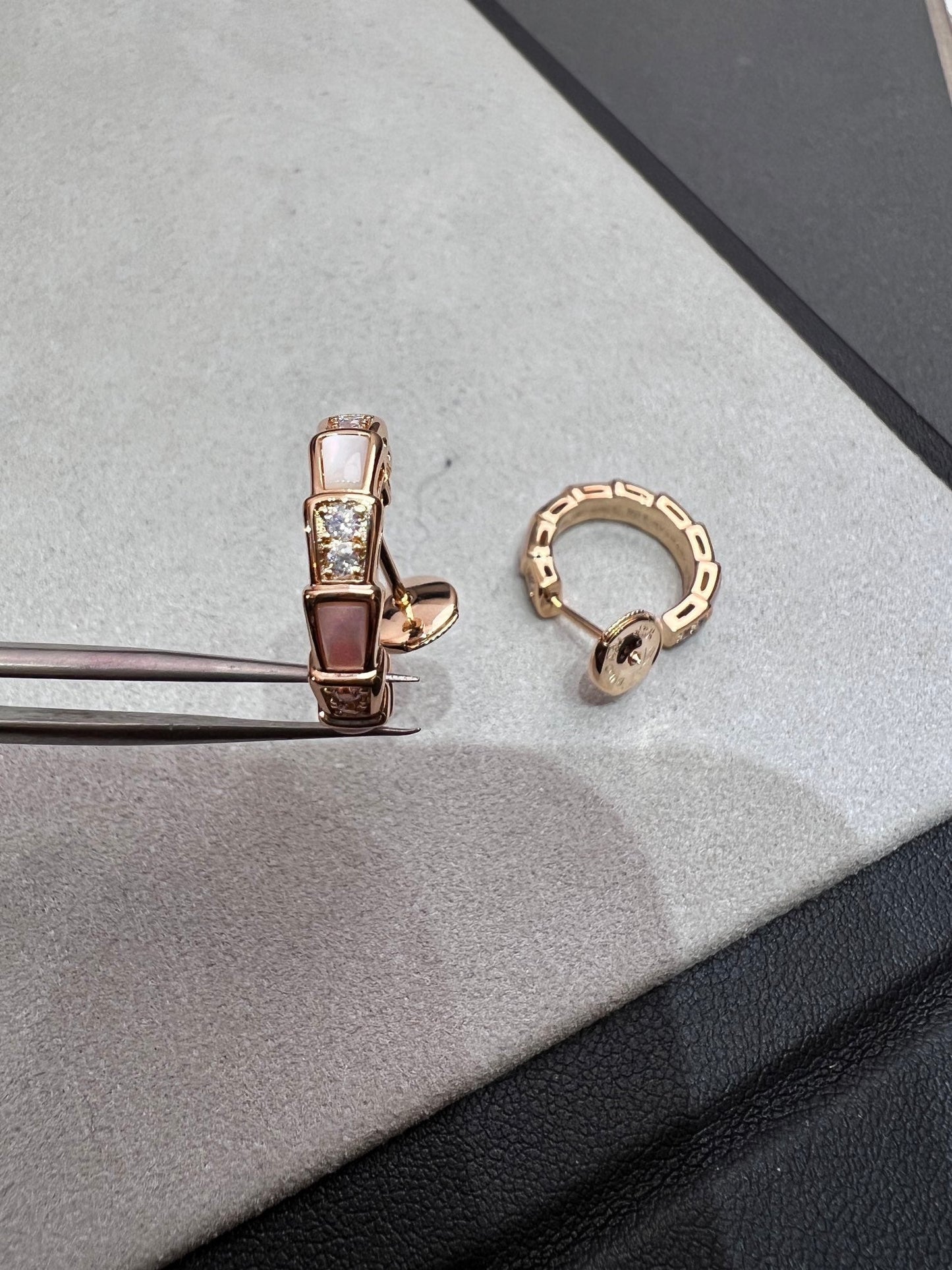 [ELAN LUXE]SERPENTI MOP PINK GOLD EARRINGS