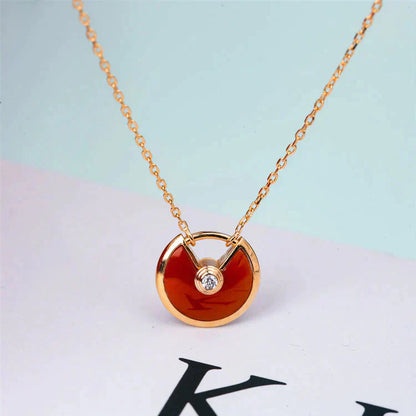 [ELAN LUXE]AMULETTE GOLD CARNELIAN ONYX NECKLACE