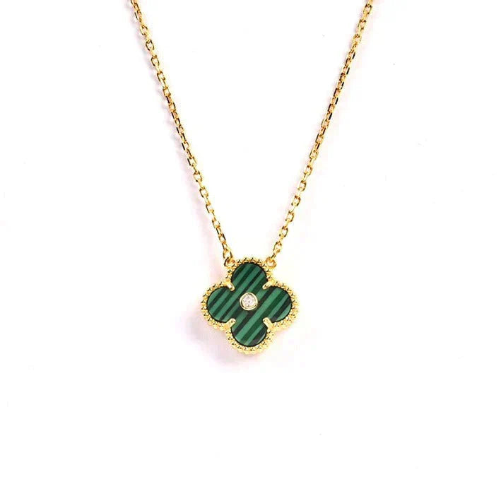 [ELAN LUXE]CLOVER 15MM DIAMOND TURQUOISE NECKLACE