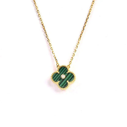 [ELAN LUXE]CLOVER 15MM DIAMOND TURQUOISE NECKLACE