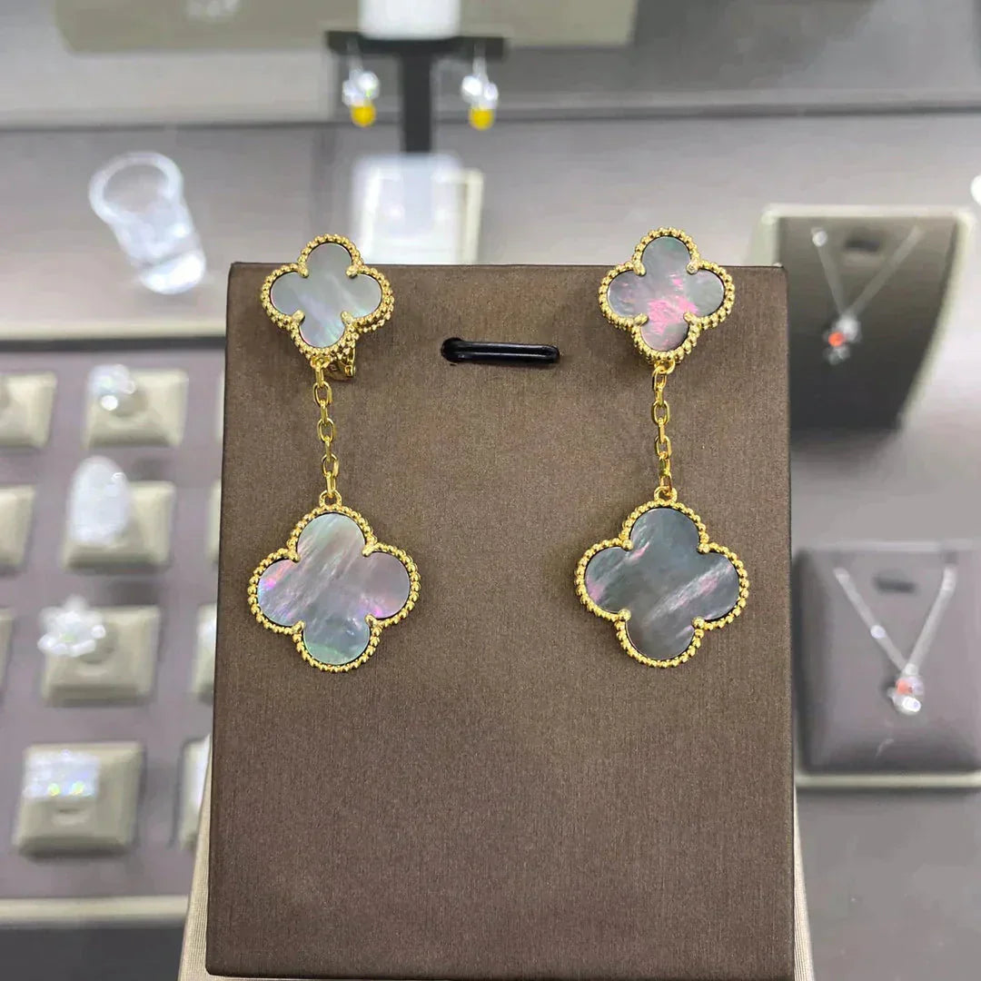 [ELAN LUXE]CLOVER 2 MOTIFS  EARRINGS (MULTIPLE CHOICESC