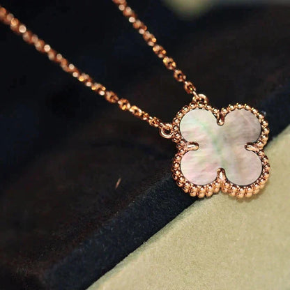 [ELAN LUXE]CLOVER 15MM  GRAY MOTHER OF PEARL NECKLACE