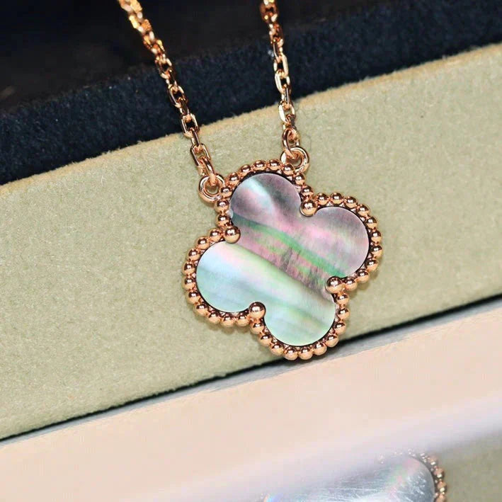 [ELAN LUXE]CLOVER 15MM  GRAY MOTHER OF PEARL NECKLACE