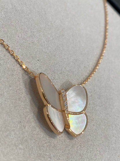 [ELAN LUXE]BUTTERFLY GOLD MOP DIAMOND NECKLACE