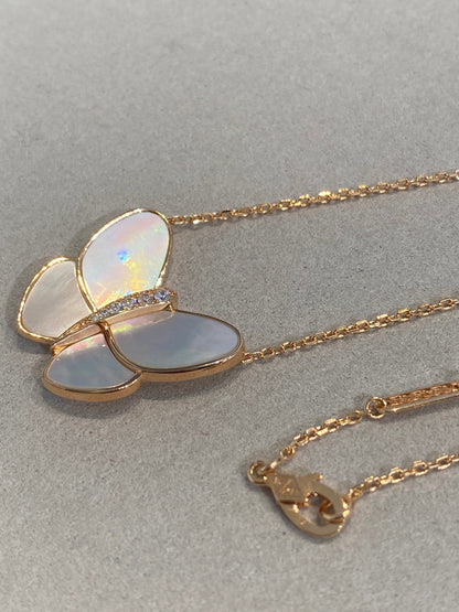 [ELAN LUXE]BUTTERFLY GOLD MOP DIAMOND NECKLACE