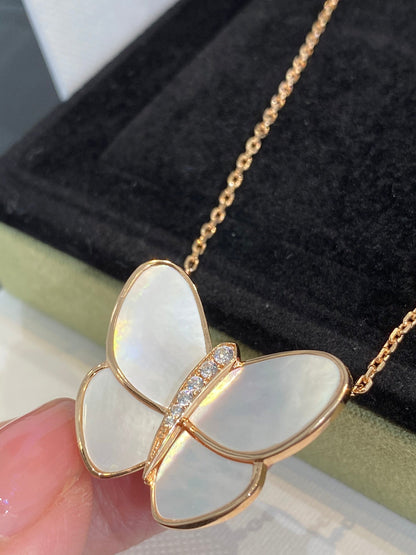 [ELAN LUXE]BUTTERFLY GOLD MOP DIAMOND NECKLACE