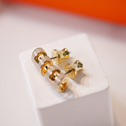 [ELAN LUXE]MINI POP H GOLD EARRINGS GREY
