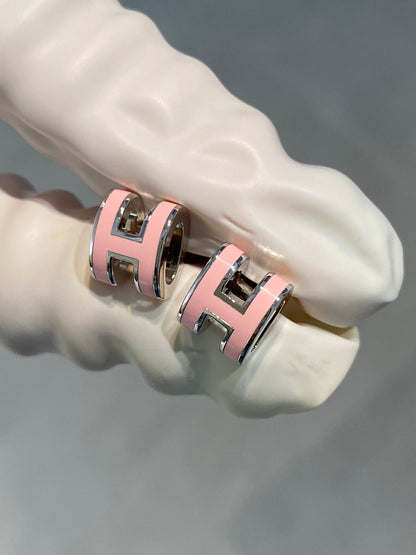 [ELAN LUXE]MINI POP H SILVER EARRINGS PINK