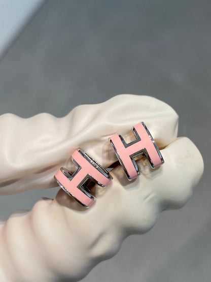 [ELAN LUXE]MINI POP H SILVER EARRINGS PINK