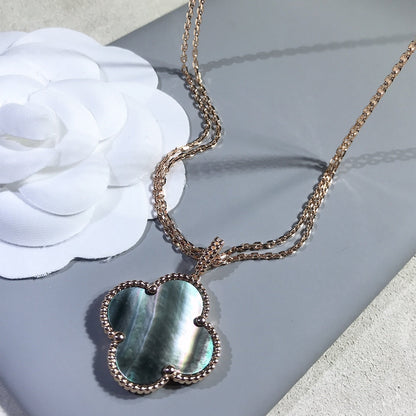 [ELAN LUXE]CLOVER 25MM GOLD DARK MOP BIG CLOVER NECKLACE